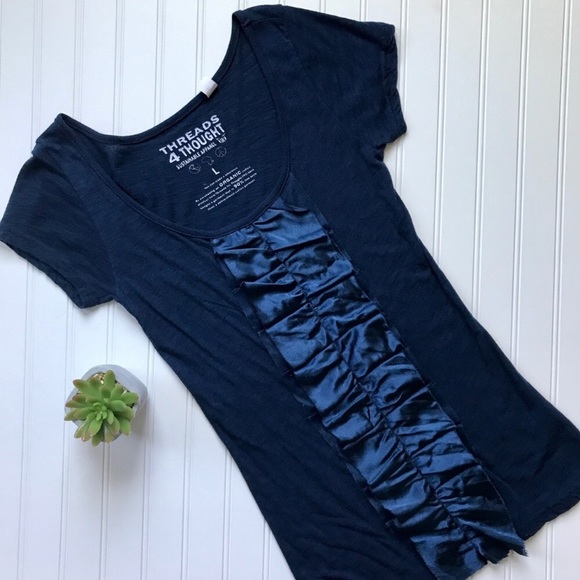 Threads 4 Thought satin detail tee {D19} - Picture 1 of 5